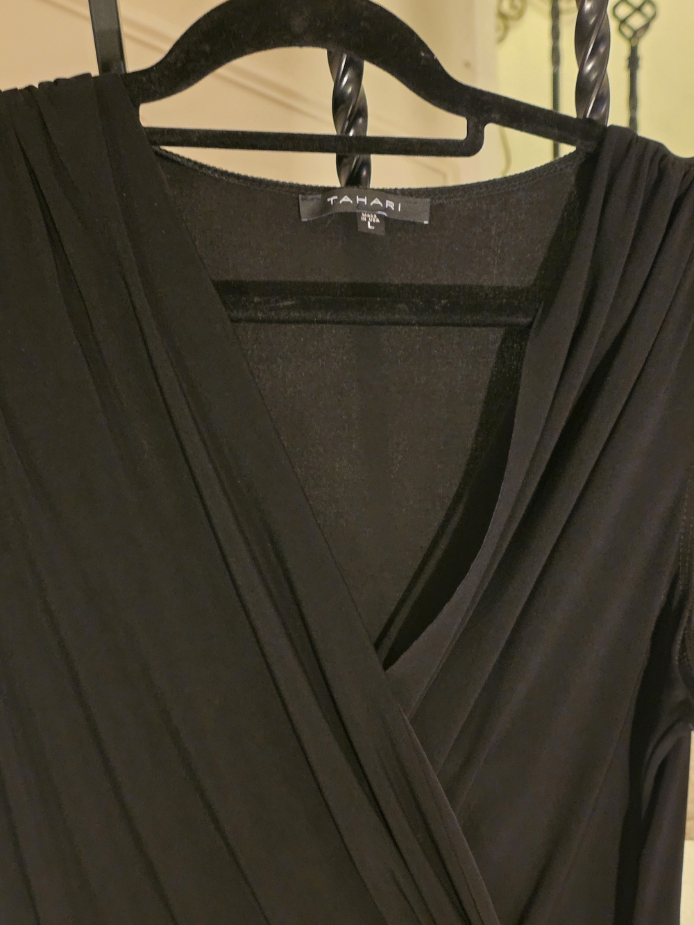 Tahari Black Wrap-Style Jumpsuit